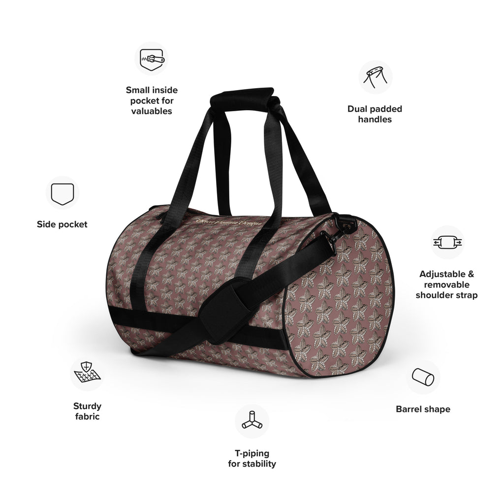 Samoan flower print gym bag