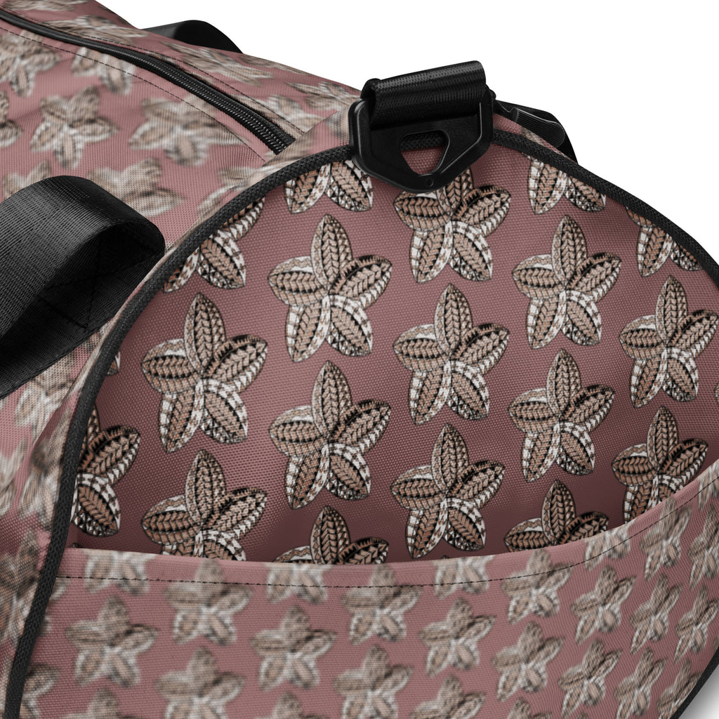 Samoan flower print gym bag