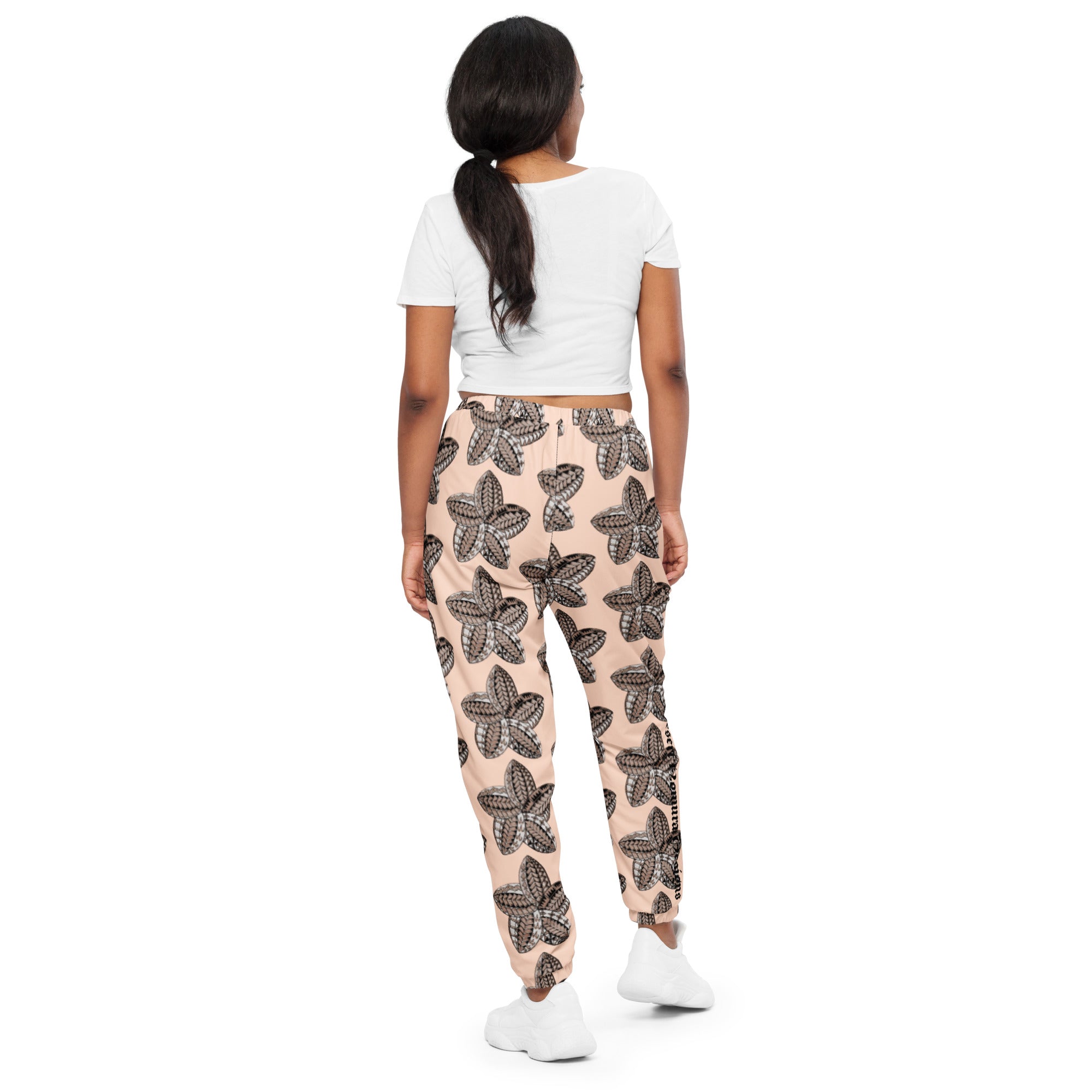 Sepia Samoan flower Unisex track pants