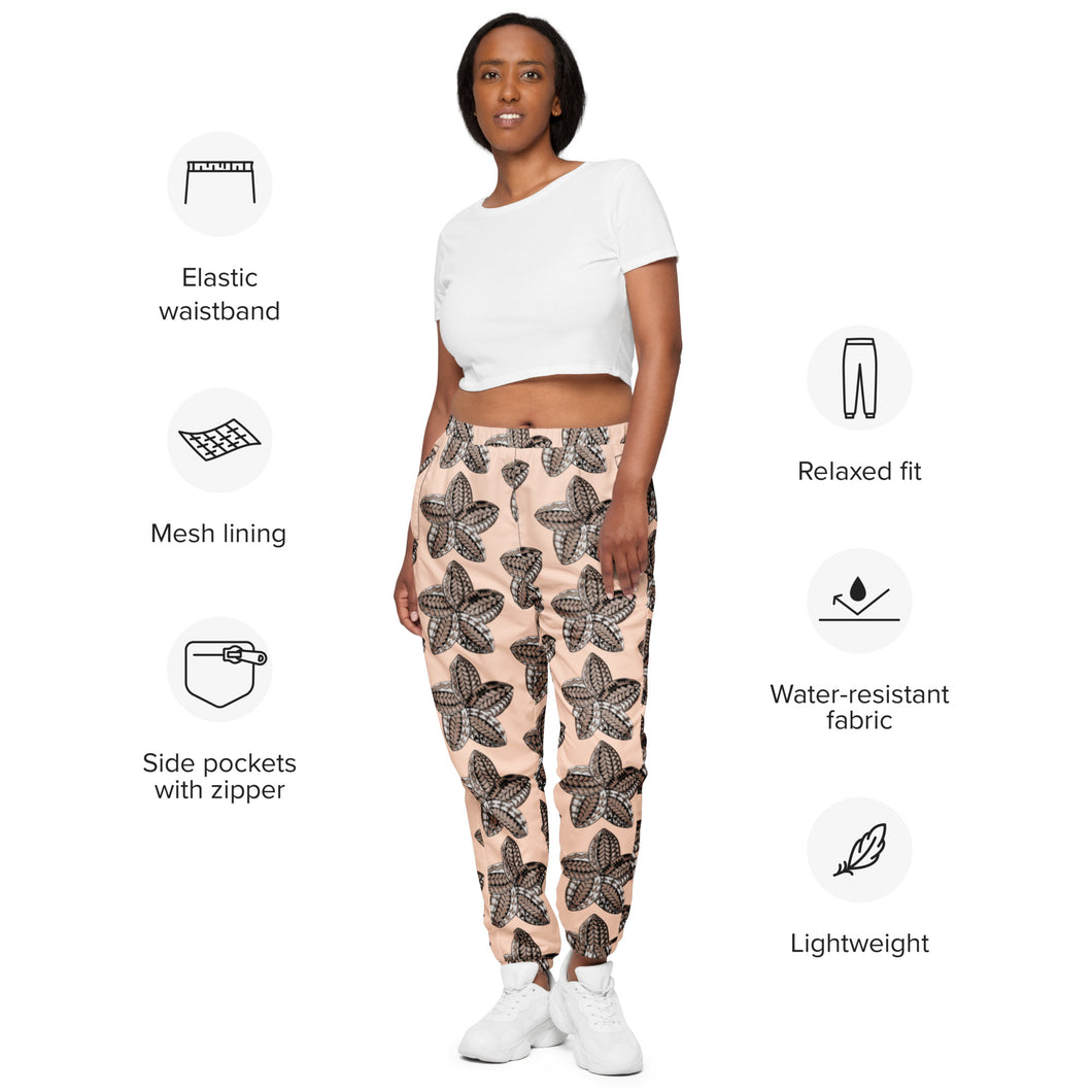 Sepia Samoan flower Unisex track pants