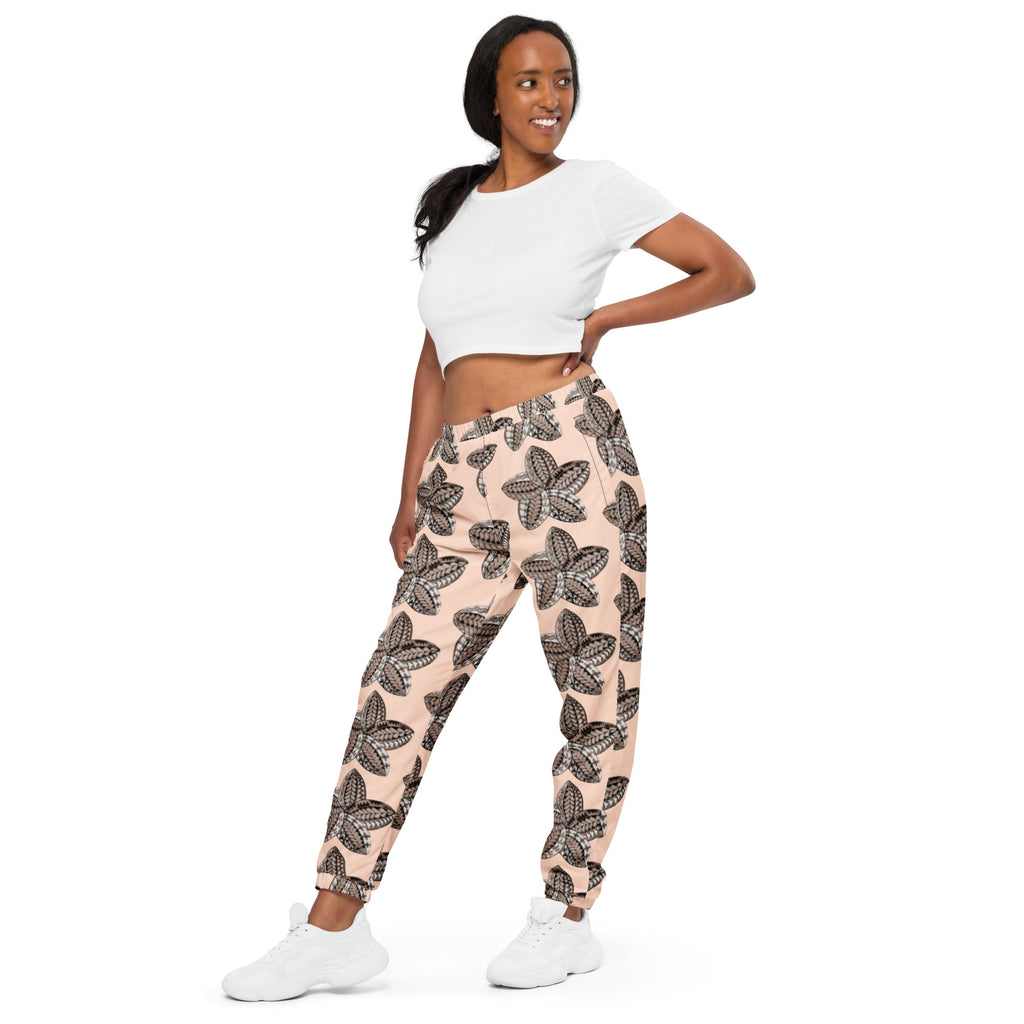 Sepia Samoan flower Unisex track pants