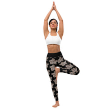 Load image into Gallery viewer, Samoan flower Sepia Yoga Leggings
