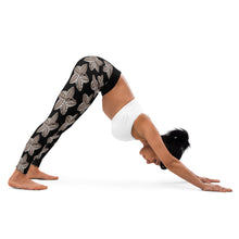 Load image into Gallery viewer, Samoan flower Sepia Yoga Leggings
