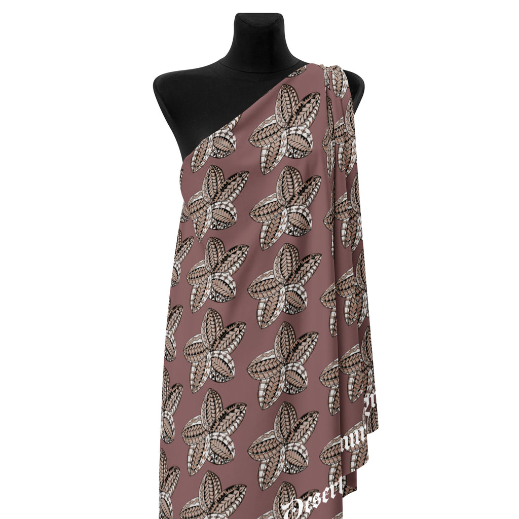 Samoan Flower brown fabric