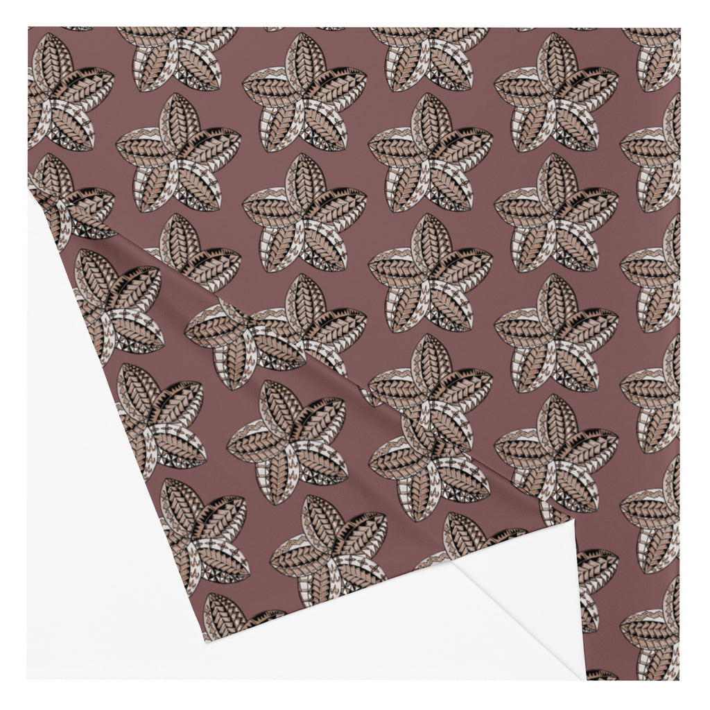 Samoan Flower brown fabric