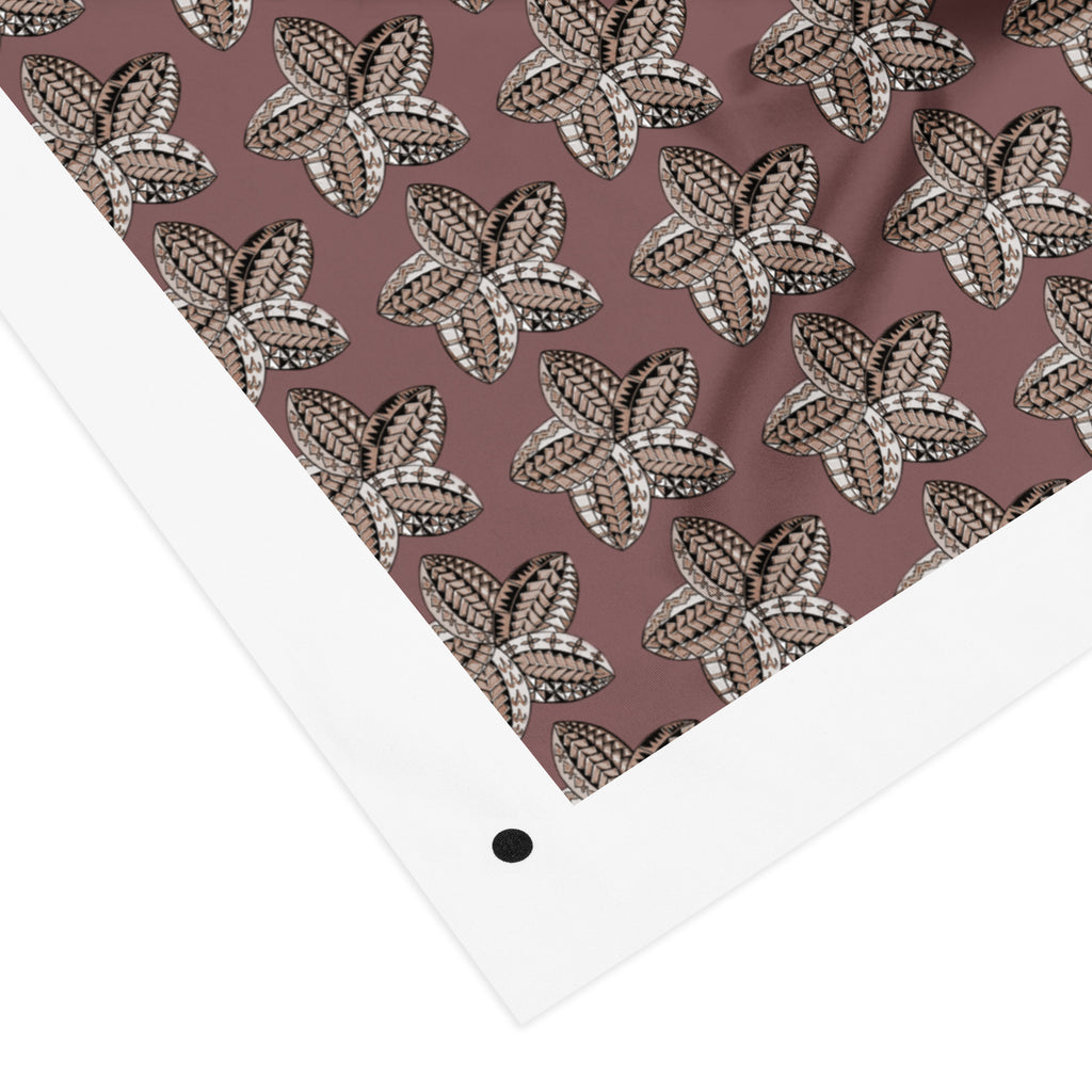 Samoan Flower brown fabric