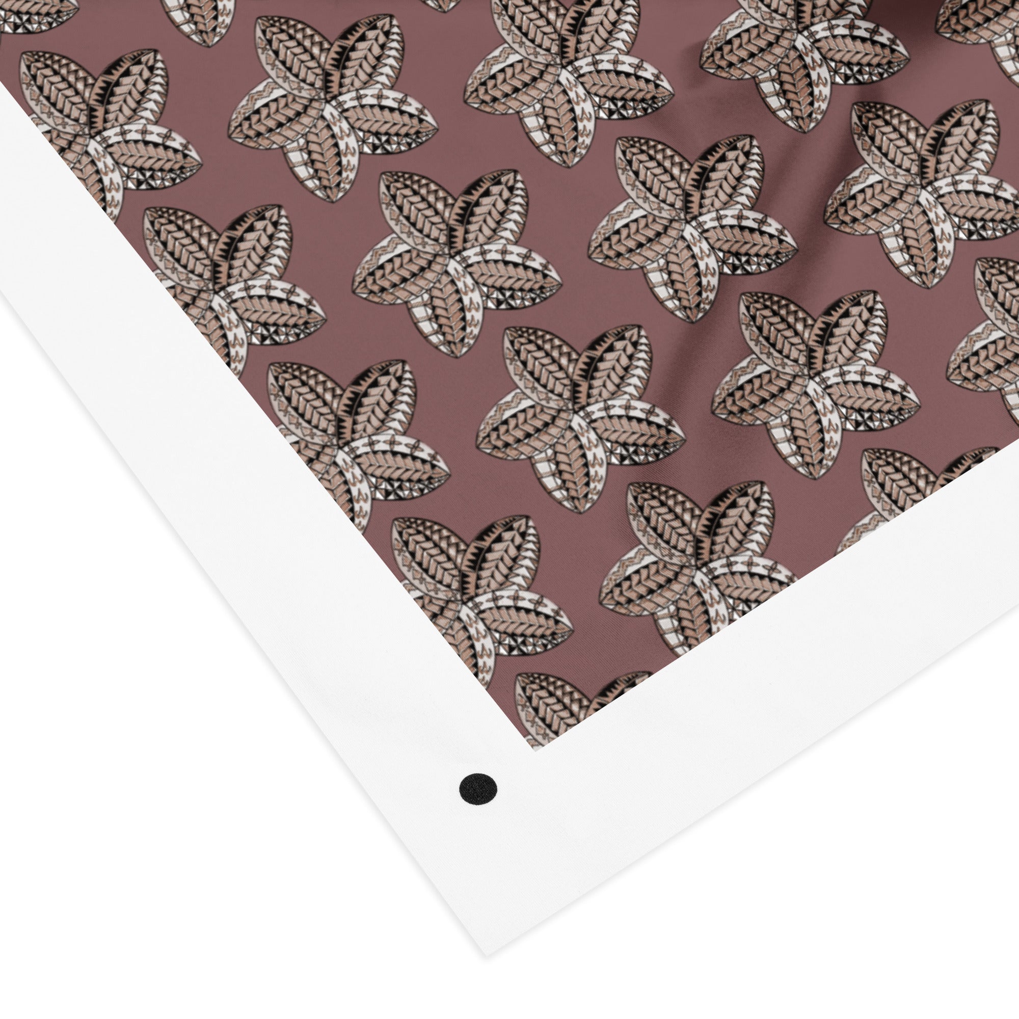 Samoan Flower brown fabric