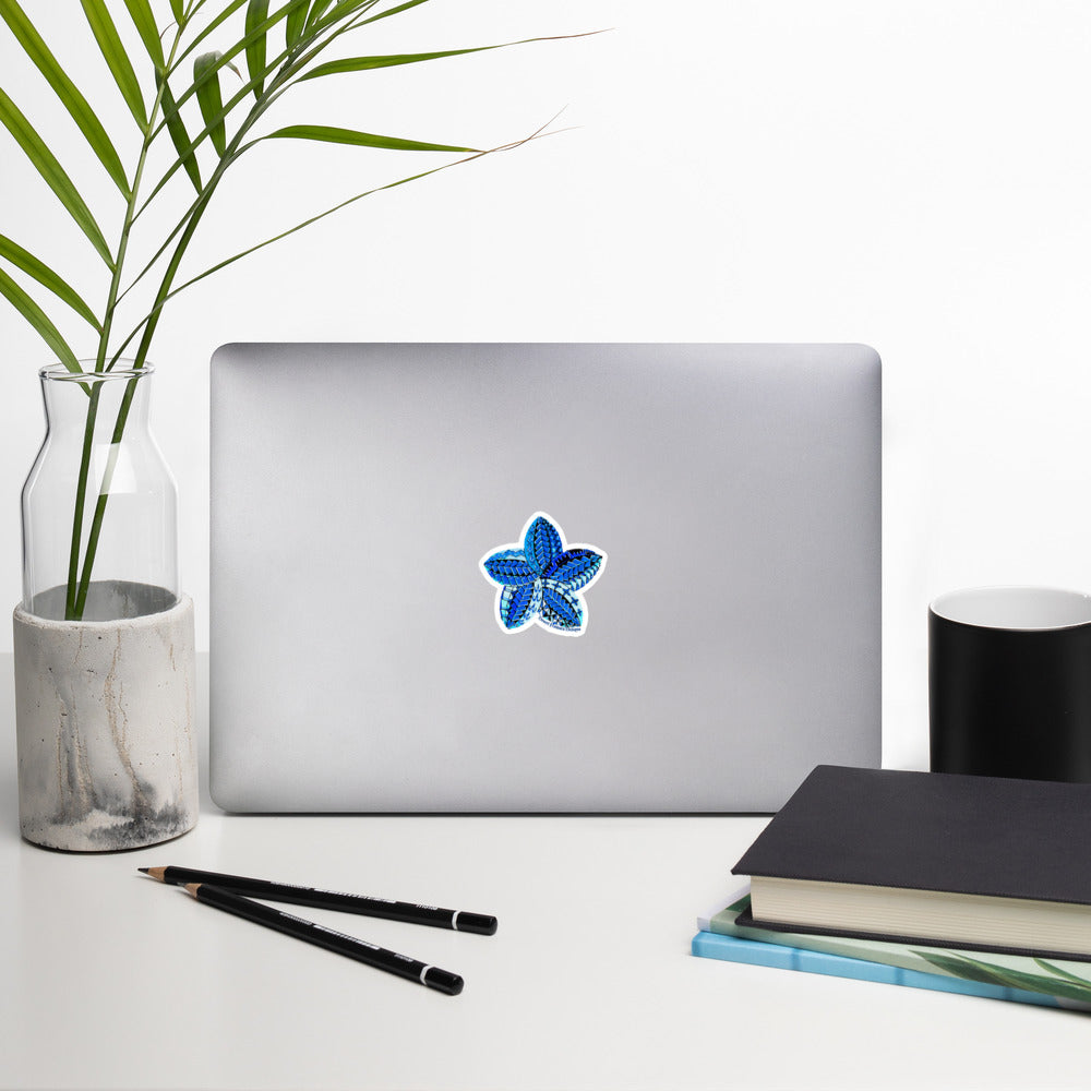 Blue Samoan flower Bubble-free stickers