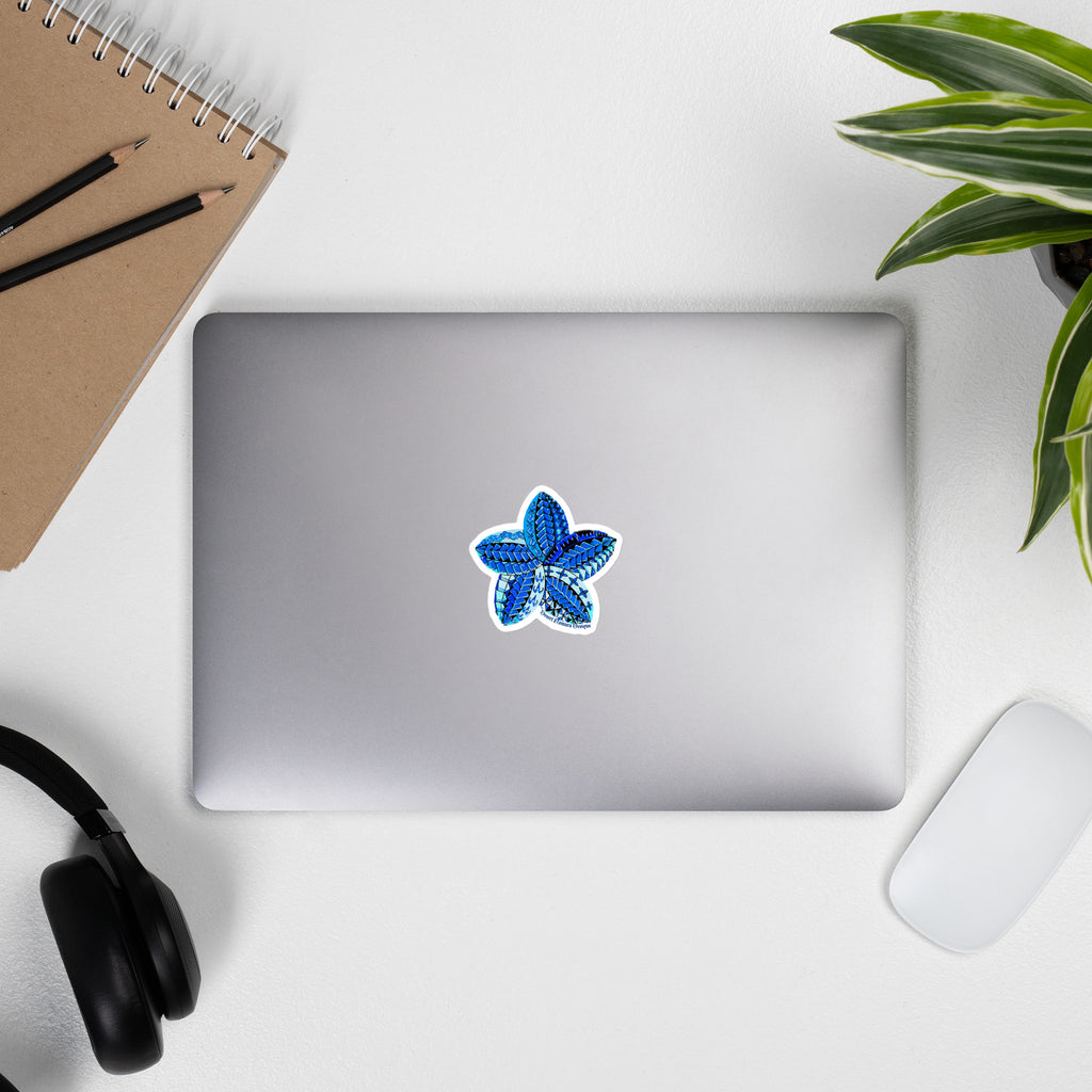 Blue Samoan flower Bubble-free stickers