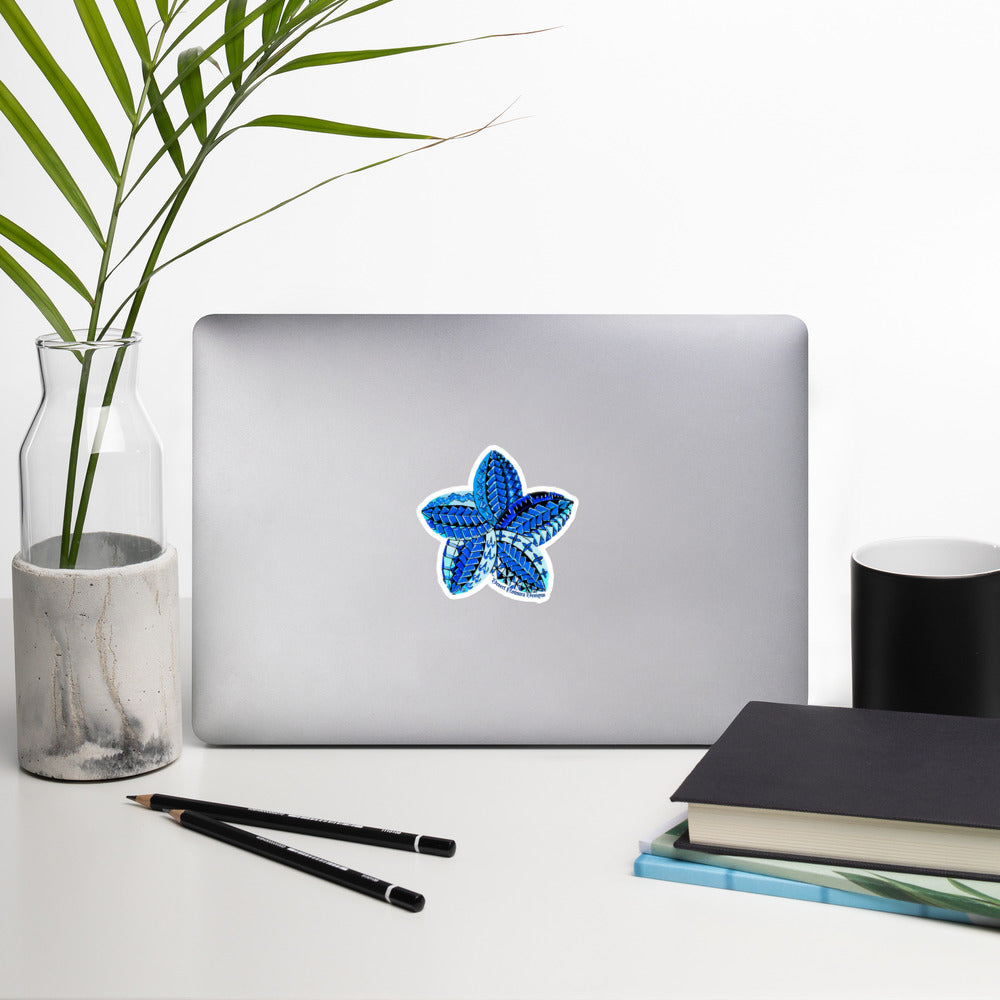 Blue Samoan flower Bubble-free stickers