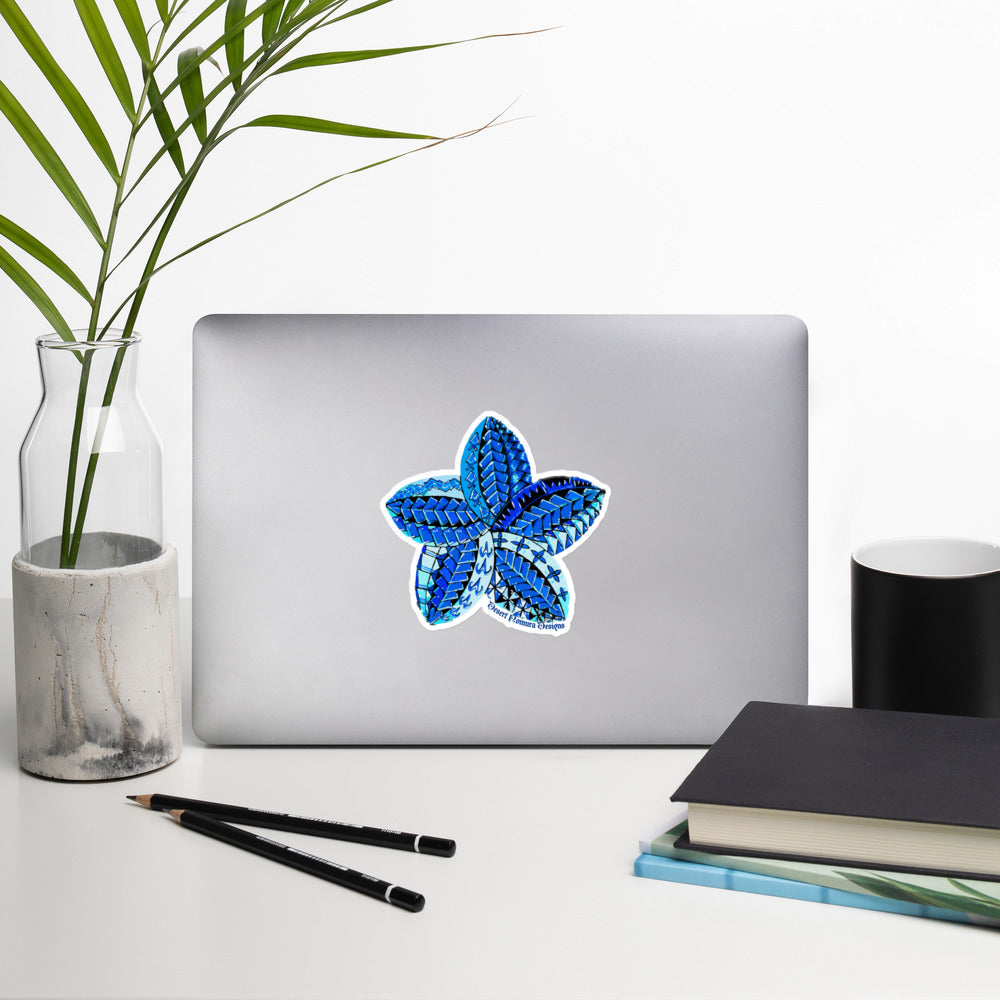 Blue Samoan flower Bubble-free stickers