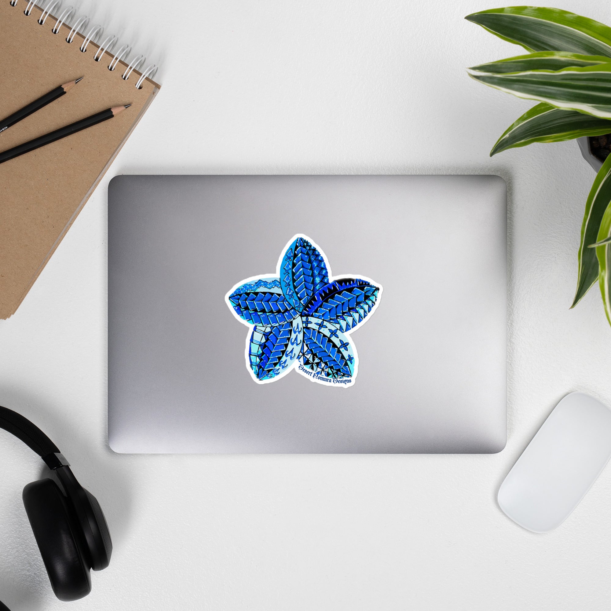 Blue Samoan flower Bubble-free stickers