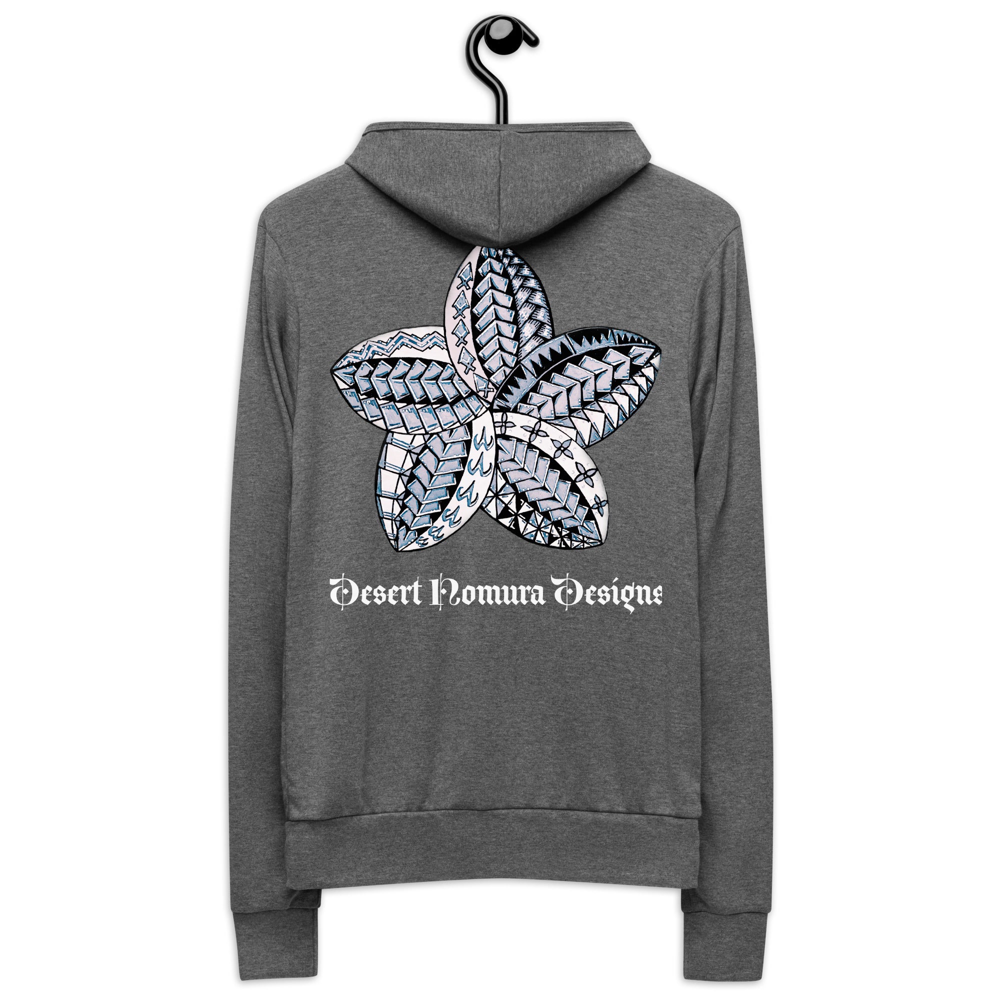Samoan gray flowerUnisex zip hoodie