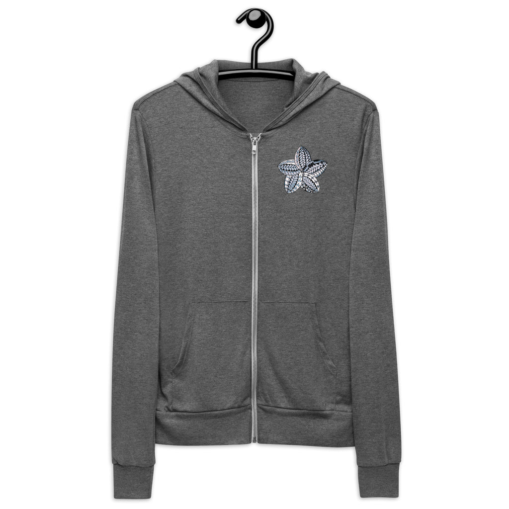 Samoan gray flowerUnisex zip hoodie