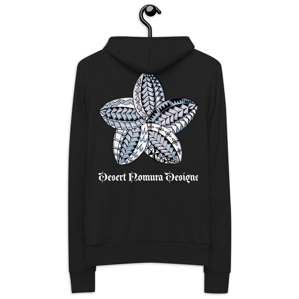 Samoan gray flowerUnisex zip hoodie