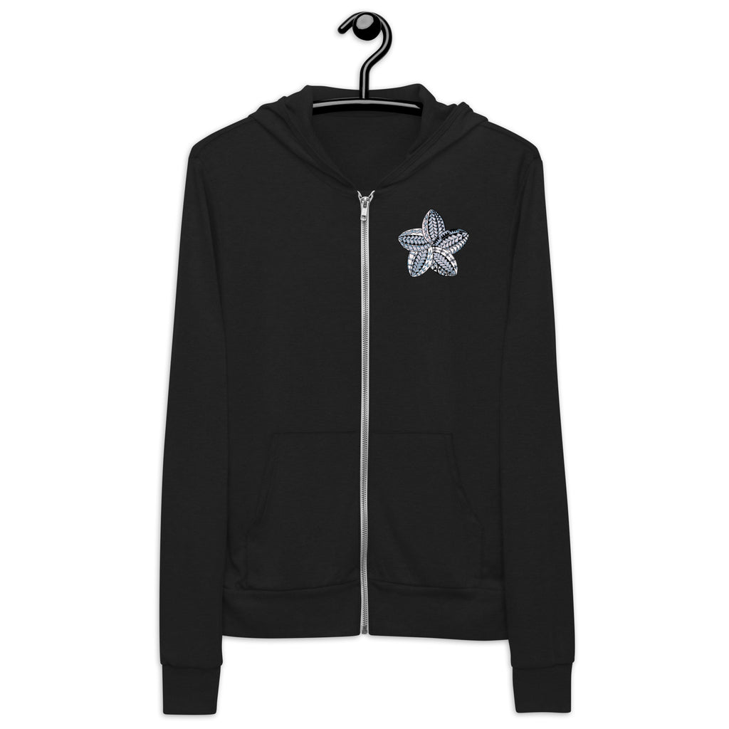 Samoan gray flowerUnisex zip hoodie