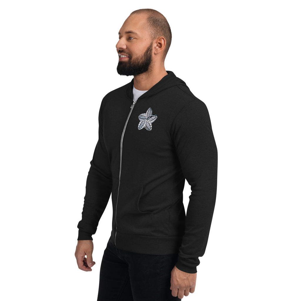 Samoan gray flowerUnisex zip hoodie