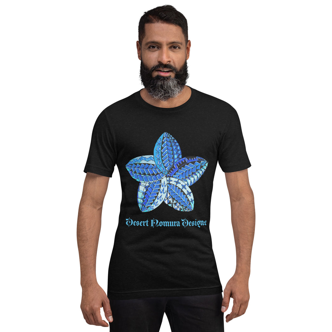 Blue Samoan Flower Unisex t-shirt